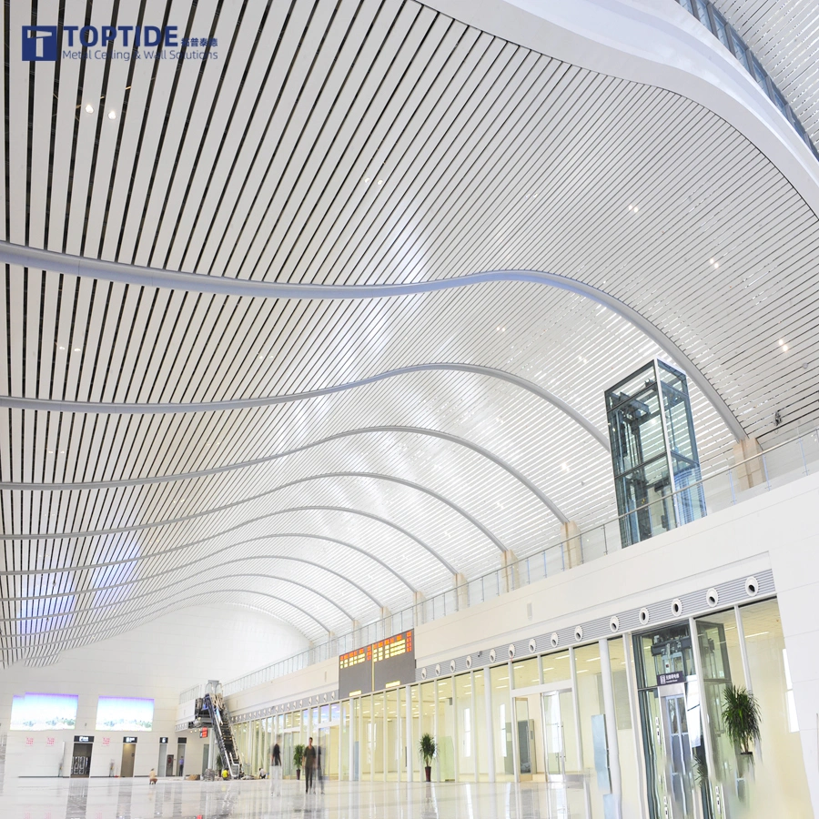 Suspended Metal Ceiling Building Material False Aluminum Baffle Ceiling for Railway Station